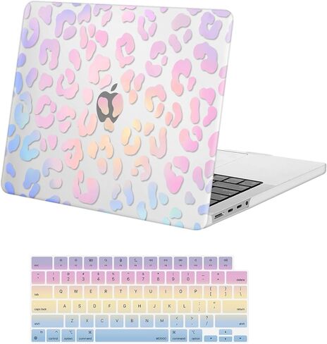 MOSISO Compatible with MacBook Pro 14 inch Case 2025 2024 2023 2022 2021 M5 M4 M3 M2 M1 A3434 A3112 A3185 A3401 A2918 A2992 A2779 A2442, Plastic Hard Shell Cover&Keyboard Cover, Colorful Leopard Grain in Saudi Arabia