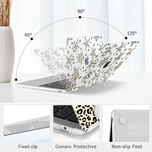حافظة MOSISO متوافقة مع جهاز MacBook Air 13 بوصة M5 2026 M4 2025 M3 M2 2024-2022 A3449 A3240 A3113 A2681، غطاء صلب وغطاء لوحة مفاتيح وفيلم شاشة ونوع C لجهاز MacBook Air 13.6 بوصة، حافظة Leopard Starfish in Saudi Arabia