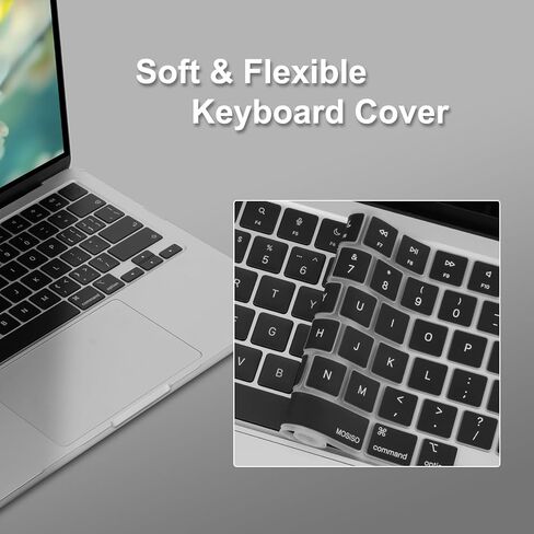 حافظة MOSISO متوافقة مع جهاز MacBook Air 13 بوصة M5 2026 M4 2025 M3 M2 2024-2022 A3449 A3240 A3113 A2681، غطاء صلب وغطاء لوحة مفاتيح وفيلم شاشة ونوع C لجهاز MacBook Air 13.6 بوصة، حافظة Leopard Starfish in Saudi Arabia
