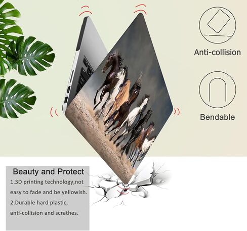 Laptop Case Compatible with New MacBook Air 13 inch M2 M3 M4 (2022-2025) A2681 A3113 A3240, Plastic Hard Shell Case & Clear Keyboard Cover for MacBook Air 13.6,Horses Racing in Kuwait