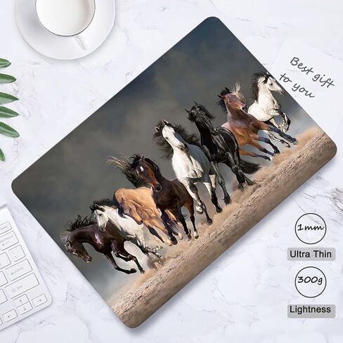 Laptop Case Compatible with New MacBook Air 13 inch M2 M3 M4 (2022-2025) A2681 A3113 A3240, Plastic Hard Shell Case & Clear Keyboard Cover for MacBook Air 13.6,Horses Racing in Kuwait