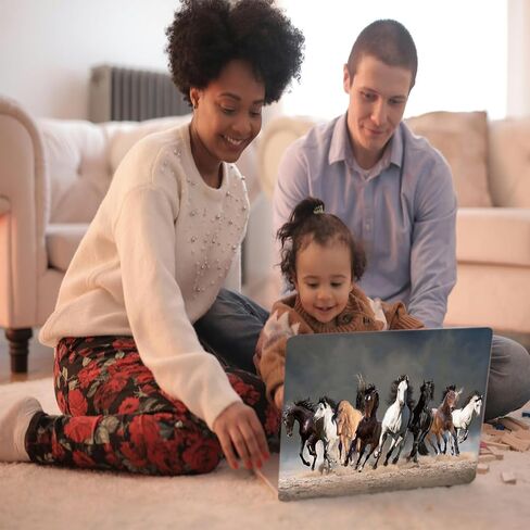 Laptop Case Compatible with New MacBook Air 13 inch M2 M3 M4 (2022-2025) A2681 A3113 A3240, Plastic Hard Shell Case & Clear Keyboard Cover for MacBook Air 13.6,Horses Racing in Kuwait