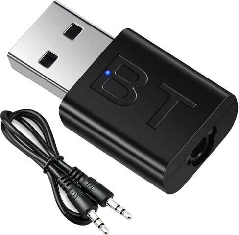 Mini USB Bluetooth Receiver,2 in 1 Wireless Adapter,Plug and Play Wireless Audio Transmitter for TV to Bluetooth Headphones,Low Latency,Power by USB for TV/PC Home/Car Sound System in Kuwait
