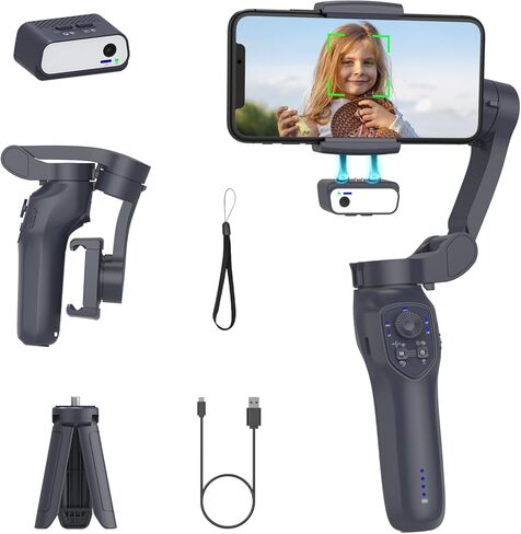 L7C Pro KIT، مثبت انحراف لـ TikTokers/Youtuber، انحراف للهاتف المحمول مع تتبع نشط بالذكاء الاصطناعي المغناطيسي، مثبت هاتف قابل للطي لتسجيل الفيديو، لهواتف iPhone وAndroid، مجموعة مدونات الفيديو in Kuwait