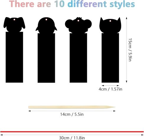 100Pcs Scratch Art Bookmarks Making Kit for Kids, Scratch Paper DIY Animal Bookmarks Bulk with 100Pcs Ribbons and 50Pcs Wood Stylus for Classroom Activities School Supplies Party Favors in Kuwait