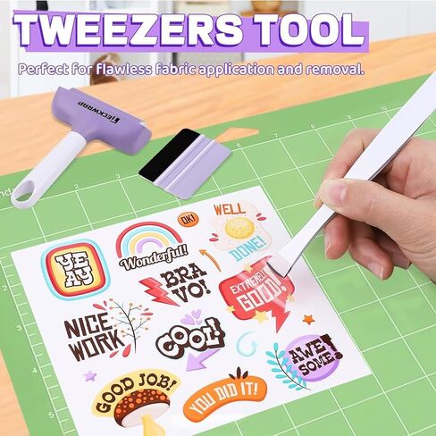 TECKWRAP Brayer Roller & Mat Tweezers Remover Set, Brayer Roller Tool Set Brayer Rollers for Printmaking Rubber Brayer Rollers for Crafting Printmaking, Print, Ink, Stamping Tools in Kuwait