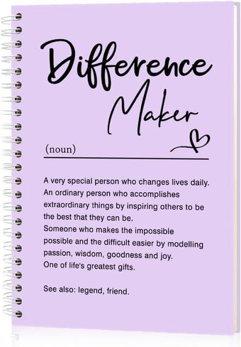 Difference Maker Definition 160 Blank Pages Purple Hardcover Spiral Notebook, Thank You Gifts for Leader SchoolCounselors Nurse Preceptor, Appreciation Gifts for Manager Colleague Mentor in Saudi Arabia