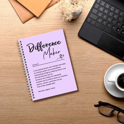 Difference Maker Definition 160 Blank Pages Purple Hardcover Spiral Notebook, Thank You Gifts for Leader SchoolCounselors Nurse Preceptor, Appreciation Gifts for Manager Colleague Mentor in Saudi Arabia