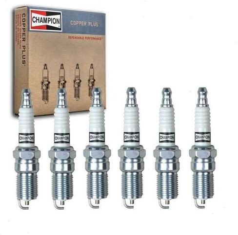 6 pc Champion Copper Plus Spark Plugs compatible with Ford Mustang 3.8L 3.9L V6 1998-2004 in Kuwait