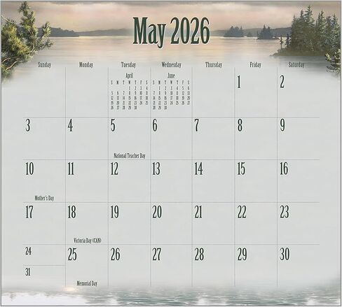 Legacy Publishing Group 2026 Wall Calendar 12-Month Schedule Organizer 12 x 13 Inch Paper With Brass Grommet Wildlife in Saudi Arabia