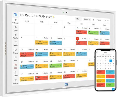 15.6 inch Digital Calendar Wall Planner & Chore Chart, IPS Touchscreen Interactive Display, Smart Family Schedules, Digital Picture Frame for Seamless Scheduling, Gift for Christmas Family in Saudi Arabia