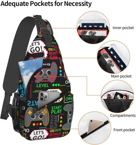Video Game Controllers Outdoor Crossbody Shoulder Bag For Unisex Young Adult Hiking Bicycling in Saudi Arabia