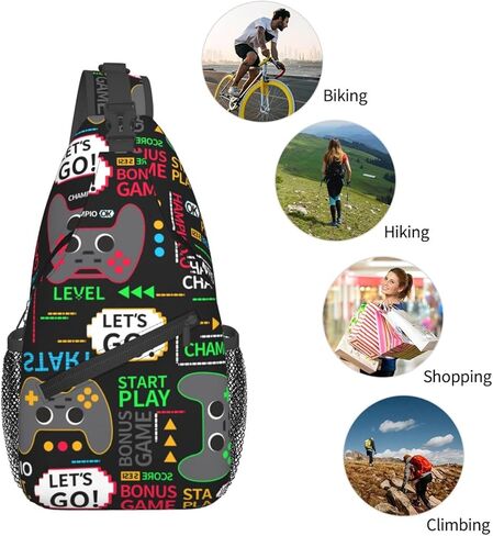Video Game Controllers Outdoor Crossbody Shoulder Bag For Unisex Young Adult Hiking Bicycling in Saudi Arabia
