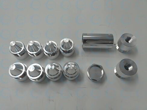 مخاريط غطاء من سبائك الألومنيوم مقاس 1.375 بوصة × 24 مع غرفة تنظيف ومدخل خرطوم 5/8-24 (عبوة من 12 قطعة) in Kuwait