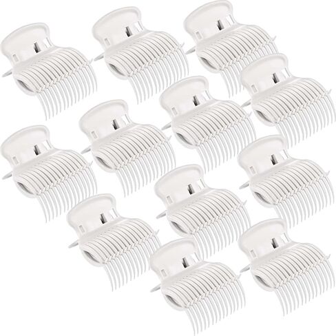 12 Pieces Hot Roller Clips Hair Curler Claw Clips Replacement Roller Clips for Small, Medium, Large and Jumbo Hair Rollers holding Women Girls Hair Section Styling (Transparent) in Saudi Arabia