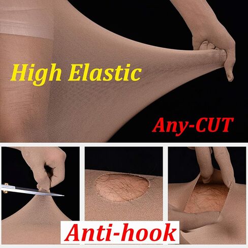 LESOYA النساء الرجال حجم كبير 80D كامل بوديستوكينج عالية المرونة شبه شفافة ارتداءها Catsuit قفازات أصابع القدم in Kuwait