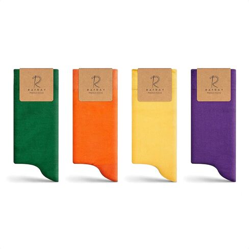 RAFRAY Bamboo Viscose Dress Socks – Men's Premium Lightweight Thin Crew Socks in Gift Box – Rainbow Colors – 4 Pairs in Saudi Arabia