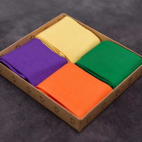 RAFRAY Bamboo Viscose Dress Socks – Men's Premium Lightweight Thin Crew Socks in Gift Box – Rainbow Colors – 4 Pairs in Saudi Arabia
