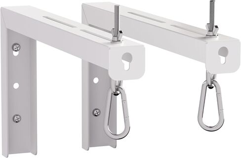 suptek Universal Projector Screen Wall Mount L-Brackets Wall Hanging Mount 6 inch Adjustable Extension Mounting Hooks for Projection Screen up to 66 lbs, 30 kg Capacity Each, PRL001B, Black (1 Pair) in Kuwait