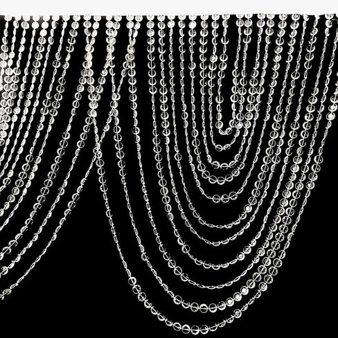 Efavormart 2 Pack Crystal Beaded Curtain Valance, 42" W x 23" H Clear Acrylic Triple Swag Diamond Cut Window Beads, Sparkling Doorway Garland for Wedding Backdrop, Room Divider, Luxury Home Decor in Kuwait
