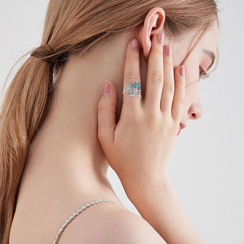 Genuine Turquoise Spoon Ring 925 Sterling Silver Turquoise Ring Vintage Western Thumb Ring Turquoise Jewelry for Women in Kuwait