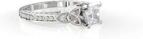 Glitz Design Princess Cut Engagement Ring White Gold Finish CZ in Kuwait