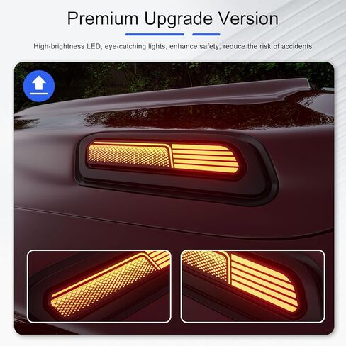 LED Hood Side Maker Light Compatible with 2019-2024 Dodge RAM 1500 Vent Scoop Light (No Rebel TRX RHO) Hood Vent Lamp Replacement for 2019-2024 Dodge RAM 1500 Accessories in Kuwait