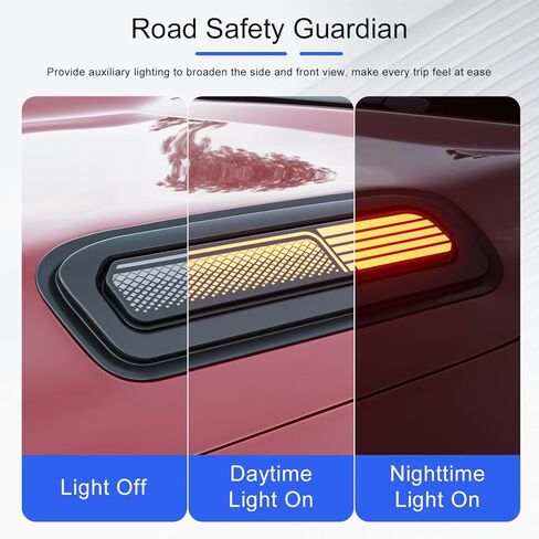 LED Hood Side Maker Light Compatible with 2019-2024 Dodge RAM 1500 Vent Scoop Light (No Rebel TRX RHO) Hood Vent Lamp Replacement for 2019-2024 Dodge RAM 1500 Accessories in Kuwait