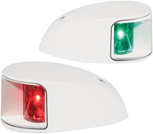Hella 980620911 '0620 Series' NaviLED Multivolt 8-28V DC 2 NM منفذ تثبيت على سطح السفينة ومجموعة إضاءة التنقل على الميمنة مع عدسة خارجية شفافة وكفن أبيض in Saudi Arabia