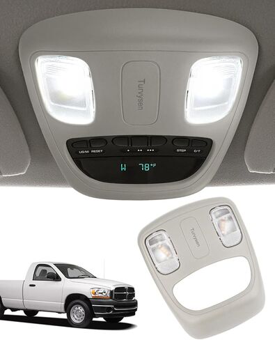 وحدة التحكم العلوية، قبة خريطة الضوء، مصباح القراءة LED، السقف الداخلي متوافق مع 2002-2010 دودج رام 1500 2500 3500 4500 5500، يستبدل 1DK78BD1AA، 1DK78TL2AA in Kuwait