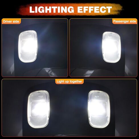 وحدة التحكم العلوية، قبة خريطة الضوء، مصباح القراءة LED، السقف الداخلي متوافق مع 2002-2010 دودج رام 1500 2500 3500 4500 5500، يستبدل 1DK78BD1AA، 1DK78TL2AA in Kuwait