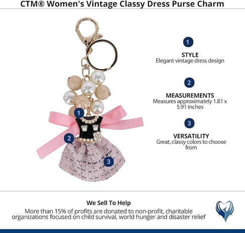 CTM Women's Vintage Classy Dress Bag Charm in Saudi Arabia