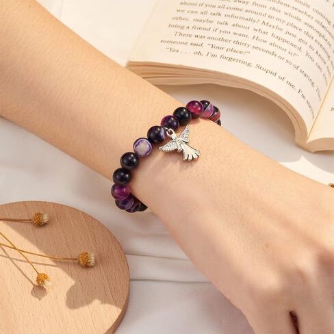 Healing Stone Bracelet for Loss of Loved One Beaded Gift for Women Dad Mom Husband Sister Friend Memorial Jewelry in Saudi Arabia
