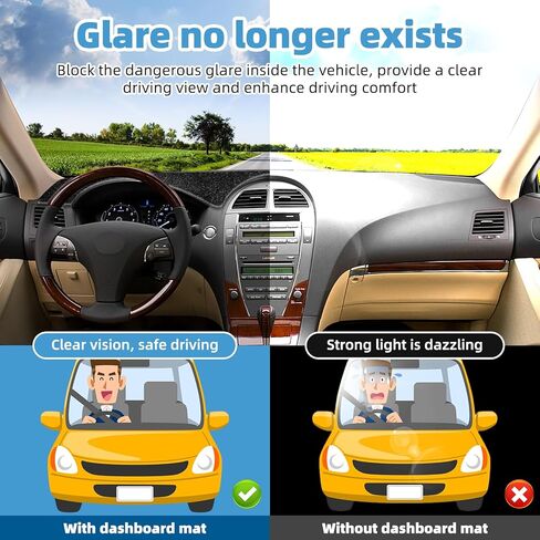 داش غطاء حصيرة ل كزس ES ES240 ES350 2007 2008 2009 2010 2011 2012 عدم الانزلاق لوحة القيادة غطاء حصيرة ظلة الأشعة فوق البنفسجية حامي الملحقات الداخلية in Kuwait