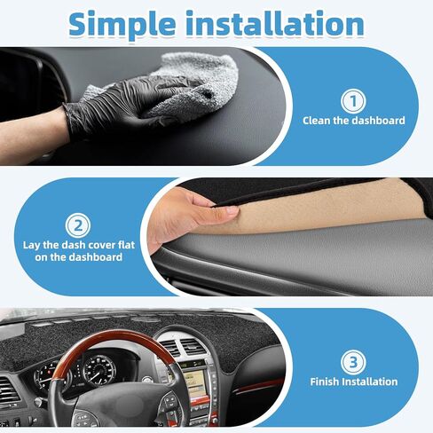 داش غطاء حصيرة ل كزس ES ES240 ES350 2007 2008 2009 2010 2011 2012 عدم الانزلاق لوحة القيادة غطاء حصيرة ظلة الأشعة فوق البنفسجية حامي الملحقات الداخلية in Kuwait