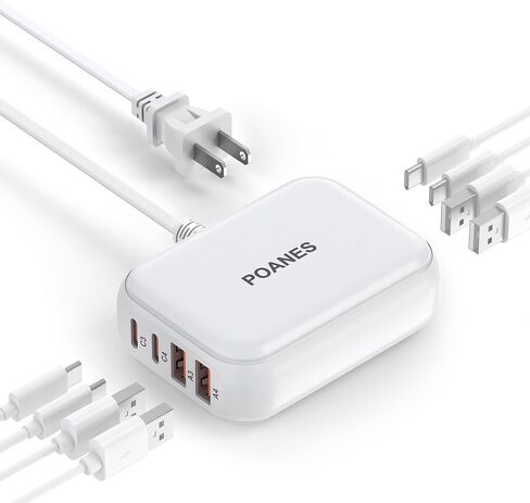 8-Port USB Charger, Multi-Port Travel USB C Charger, Mini Charging Station with USB C and USB A Ports, Charging Station Block for traveling, Camping Compatible with Phone, Earbud,etc. in Saudi Arabia