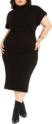 ELOQUII Women's Plus Size Short Sleeve Sweater Dress in Saudi Arabia