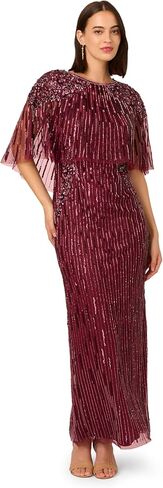 Adrianna Papell Women's Cape Bead Long Dress in Saudi Arabia