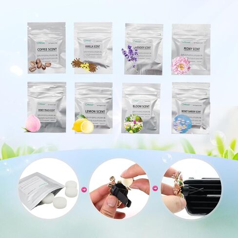 32pcs Coffee Scent Car Air Freshener Refill Pads,8 Pack Cafe Fragrance Tablets for Car Air Freshener Vent Clips,1.7cm/0.7inches Diameters Car Scent Pads in Saudi Arabia