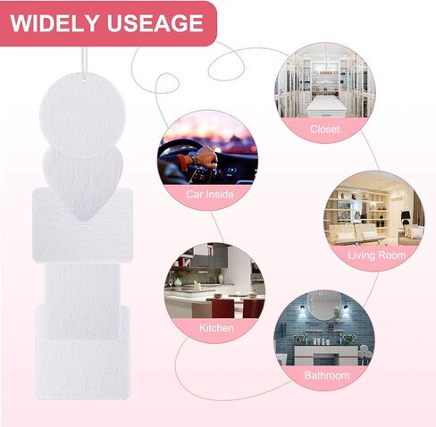 Zonon 120 Pieces Sublimation Air Freshener Blanks DIY Air Freshener Sheets Blank Car Pressed Felt Polyester Laser Cut Blanks for Car Travel Heat Press Ornaments with Elastic Cord, 5 Styles in Saudi Arabia