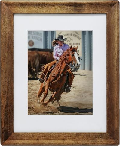 Eosglac 11x14 Picture Frames, Wood Photo Frame Rustic Wall Picture Frame with Mat, Brown Frames 11x14 matted to 8x10, Vertical or Horizontal Display in Kuwait