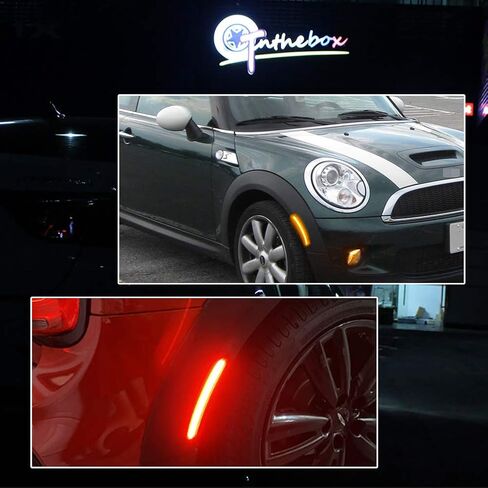 GTINTHEBOX for 2002 2003 2004 2005 2006 2007 2008 Mini Cooper R50 R52 R53 Side Marker Light Smoked Lens Amber & Red Led Fender Lamp in Saudi Arabia