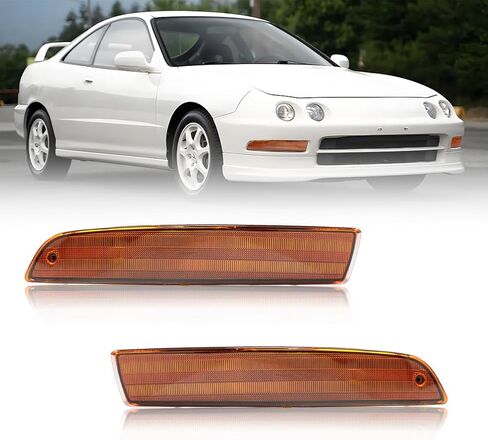 Front Turn Signal Side Marker Light Housing Compatible with 1994 1995 1996 1997 Acu-ra Integra, [DOT Certified] Turn Signal Lamp Cover [No Bulbs], 2 PCS, Amber Lens in Kuwait
