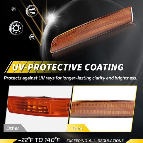 Front Turn Signal Side Marker Light Housing Compatible with 1994 1995 1996 1997 Acu-ra Integra, [DOT Certified] Turn Signal Lamp Cover [No Bulbs], 2 PCS, Amber Lens in Kuwait
