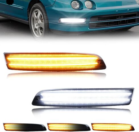 Front Turn Signal Side Marker Light Housing Compatible with 1994 1995 1996 1997 Acu-ra Integra, [DOT Certified] Turn Signal Lamp Cover [No Bulbs], 2 PCS, Amber Lens in Kuwait