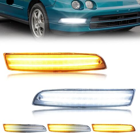 Front Turn Signal Side Marker Light Housing Compatible with 1994 1995 1996 1997 Acu-ra Integra, [DOT Certified] Turn Signal Lamp Cover [No Bulbs], 2 PCS, Amber Lens in Kuwait