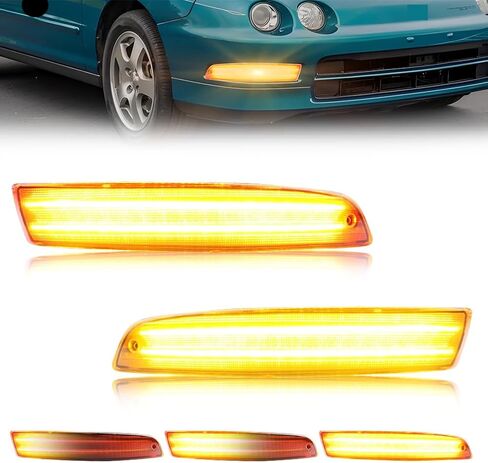 Front Turn Signal Side Marker Light Housing Compatible with 1994 1995 1996 1997 Acu-ra Integra, [DOT Certified] Turn Signal Lamp Cover [No Bulbs], 2 PCS, Amber Lens in Kuwait