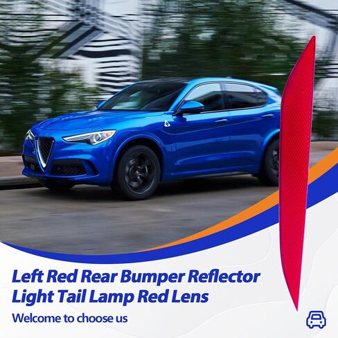 المصد الخلفي الأحمر الأيسر عاكس الضوء الذيل مصباح عدسة حمراء مناسبة لألفا روميو ستيلفيو 2017-2022 in Kuwait