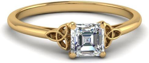 Fascinating Lab Created Diamonds IGI Certified 1/2 Ctw Lab Created Diamond Celtic Knot Solitaire Engagement Ring For Women 14K Solid Gold SI1-SI2 Clarity And F-H Color (Premium Collection) in Kuwait