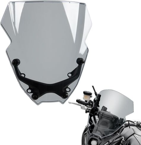 Motorcycle Windshield Deflector with Bracket Double Bubble Windscreen Fit for MT-09 MT09 SP 2021 2022 2023 Wind Shield Screen Visor Flyscreen, Smoke in Kuwait